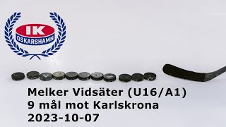 Melker Vidsäter U16A1 9 mål mot Karlskrona [upl. by Llohcin]