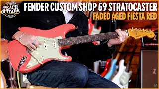 Fender Custom Shop Limited 59 Strat  Journeyman Relic Super Faded Aged Fiesta Red [upl. by Esilegna997]