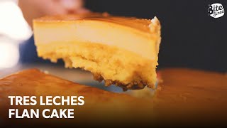 How To Bake Tres Leches Flan Cake  Filipino Milk Cake Recipe [upl. by Isbel]