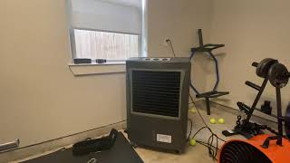 Review of the Hessaire Portable Evaporative Cooler Swamp Cooler for Cooling Your Garage Gym [upl. by Sheeb]