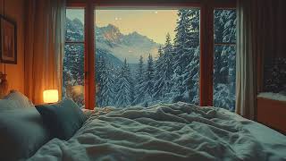 Meditation With The Gentle Snow Falling Outside With Piano Music  Relaxing Music For Stress Relief [upl. by Ravaj]