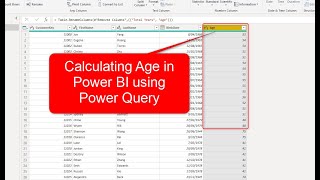 Age Calculation in Power BI using Power Query [upl. by Friederike]