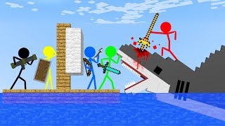 Stickman VS Minecraft Shark Attack At School  AVM Shorts Animation [upl. by Senn]