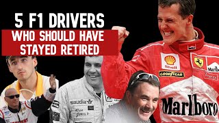 5 F1 drivers who really should have stayed retired  F1 list [upl. by Mad]