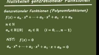 Nullstellen ganzrationaler Funktionen von Polynomen [upl. by Arsuy]