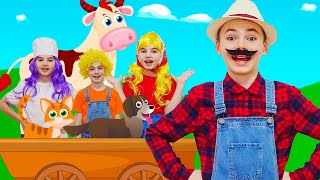 The Farmer in the Dell  Poli and Nick  Kids Songs [upl. by Dlnaod]