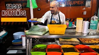 PROBANDO el ESTILO NORTEÑO  ESTOS TACOS se VENDEN HASTA las 5 de la MADRUGADA [upl. by Auqenwahs867]