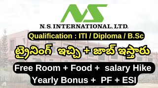 FREE TRAINING AND JOB IN NS INTERNALTIONAL LTD  SUCCESS DRIVE TELUGU APSSDC JOBS UPDATES 2024 [upl. by Akcired]