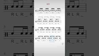 Sticking guide for basic rhythms on drums 🥁 [upl. by Ariad]