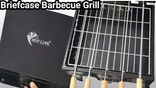 Foldable Barbeque Grill Charcoal Briefcase  Portable BBQ Maker Barbeque Grill Machine [upl. by Ezar]