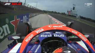 Yuki Tsunoda onboard crash Hungarian GP Q3 [upl. by Rozelle]