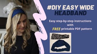 DIY EASY Wide Headband  How to make a fabric headband tutorial [upl. by Rica993]