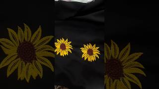 Computer embroidery sunflower shorts shortsvideo fashion [upl. by Anialem]