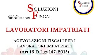 Webinar SF Lavoratori Impatriati [upl. by Decamp]