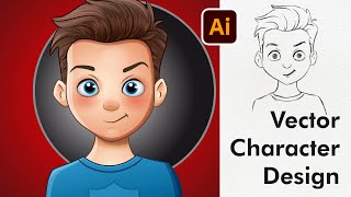 Male Cartoon Character Design  Digital Vector Drawing in Adobe Illustrator [upl. by Leugimesoj]