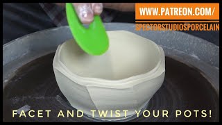 Learn to Facet and Twist a Bowl on the Potter’s Wheel  Pottery Demonstration [upl. by Tanny824]