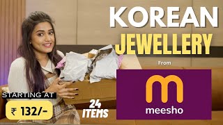 Trendy KOREAN JEWELLERY from MEESHO💜  Latest collection  Honest Review  gimaashi [upl. by Amoritta]