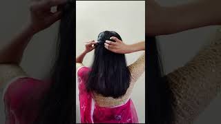 lets try this beautiful open hair hairstyle ✨🌺simple diwali 🪔🪔 hairstyle [upl. by Maurits]