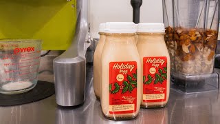 VEGAN EGGNOG RECIPE cold pressed almond milk [upl. by Eila402]