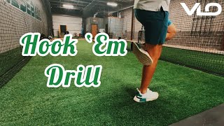 How To Feel Force Into Lead Leg While Pitching Hook em Drill [upl. by Omlesna568]