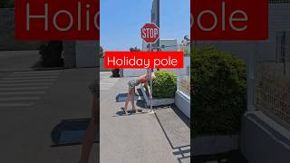 Holiday handspringalso why I havent posted as much pole calisthenics ironx poledance shorts [upl. by Ocirderf367]