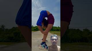 Flexible challenge girl 🔥 fitness flexibility yogapractice ytshorts gym shorts reaction [upl. by Crockett934]