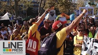 Manifestation de lassociation FUDA pour le droit des animaux  Paris  France 27 septembre 2014 [upl. by Leahcimnaes666]