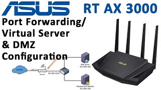 asus RT AX3000 wifi router port forwarding and dmz configuration [upl. by Anat256]