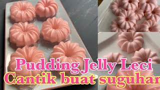 Pudding Jelly Leci cantik minimini cocok buat suguhan atau arisan Sangat mudah membuatnya [upl. by Alemap]