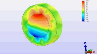 Gradiente de tensiones en seccion de eje sometido a flexion y torque Algor v23 [upl. by Aible686]