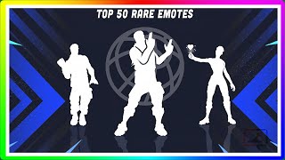 Fortnite TOP 50 RARE EMOTES in January 2024 [upl. by Maunsell]