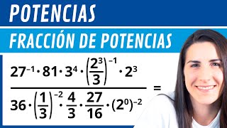 FRACCIÓN de POTENCIAS 🚀 Ejercicios con Potencias 2 [upl. by Annamarie]