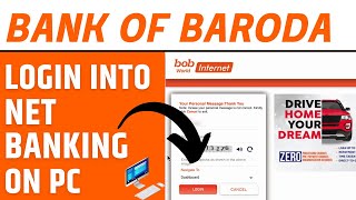 How to Login Into Bank of Baroda Net Banking on Computer  BOB Net Banking Login Tutorial [upl. by Armyn]