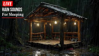 Deep Sleep Instantly On Rainy Night  Heavy Rainfall On Shelter amp Thunder Sounds  White Noise [upl. by Introc]