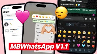 Install Full iOS WhatsApp ON Android🔥  MB WHATSAPP iOS V11  iOS 174 EMOJIS  iOS BOLD [upl. by Phox360]