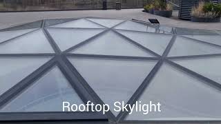 Infinity shape glass dome 19×10m Triple pane glass Rooftop skylight [upl. by Timms]