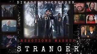 Dimash  STRANGER New Wave 2021 REACTIONS COMPILATION [upl. by Adnamma]