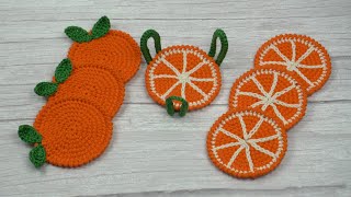 POSAVASOS TEJIDOS EN CROCHET NARANJAS [upl. by Acinaj]