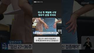 국내 첫 백일해 사망…영유아 감염 주의보  뉴스픽 [upl. by Dominick]