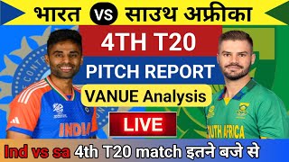 Ind vs sa 4th t20 match today live । Pitch Report । vanue Analysis । SA vs ind 4th t20 match 2024। [upl. by Anzovin]