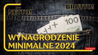 Wynagrodzenie minimalne 2024  stawki netto [upl. by Ecirtnahs525]