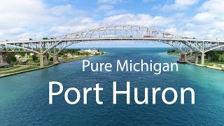 Port Huron  Fort Gratiot Point Lighthouse Blue Water Bridge [upl. by Dronel]