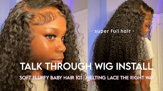 Detailed Side Part 30 Curly Wig Install With Fluffy Baby Hair Talk Through  Alipearl Hair [upl. by Coppins896]