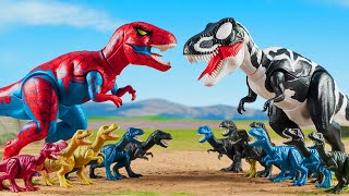 🔴Epic Dinosaur Battle Brachiosaurus vs Green TRex amp Giant Spiderman TRex Toys [upl. by Perla68]