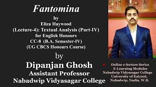 Fantomina ElizaHaywood Lecture 4 Textual Analysis by DipanjanGhosh EnglishHonours SemesterIV [upl. by Llednol510]