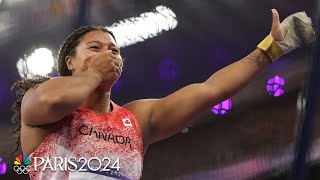 Canadas Rogers USs Echikunwoke top medal podium in women’s hammer  Paris Olympics  NBC Sports [upl. by Yelrac]