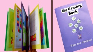 14 easy paper gaming book । diy cute coloring gaming book । diy paper crafts easy games [upl. by Inaj]