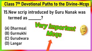 Devotional Paths to the Divine Class 7 MCQs Questions with Answers  Devotional Paths to the Divine [upl. by Nawj346]