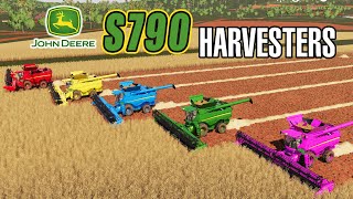 Farming Simulator 19  Multicolored Harvest Which Color is Best for the John Deere S790 Combine [upl. by Nayd819]