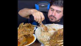 ASMR EATING SPICY CHICKEN CURRY🔥 BASMATI RICE  shorts mukbangnasmreating mukbangasmr asmr [upl. by Carine]